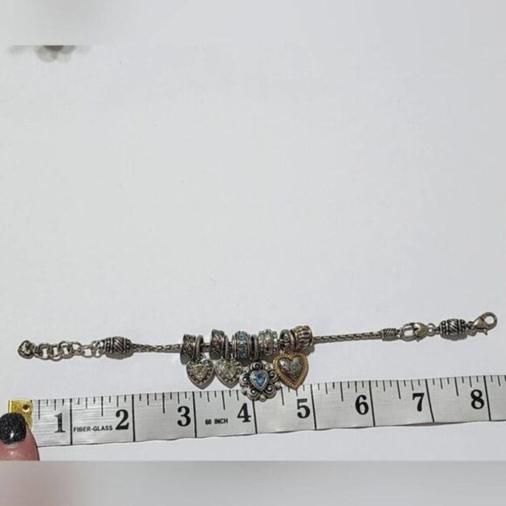 Brighton love heart birthstone blue‎ September Silver Gold Pl charm bracelet - Picture 9 of 9